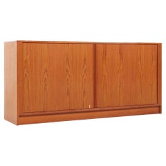 Dyrlund Mid Century Danish Teak Tambour Door Lowboy Dresser