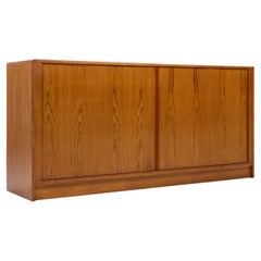 Dyrlund Mid Century Danish Teak Tambour Door Lowboy Dresser