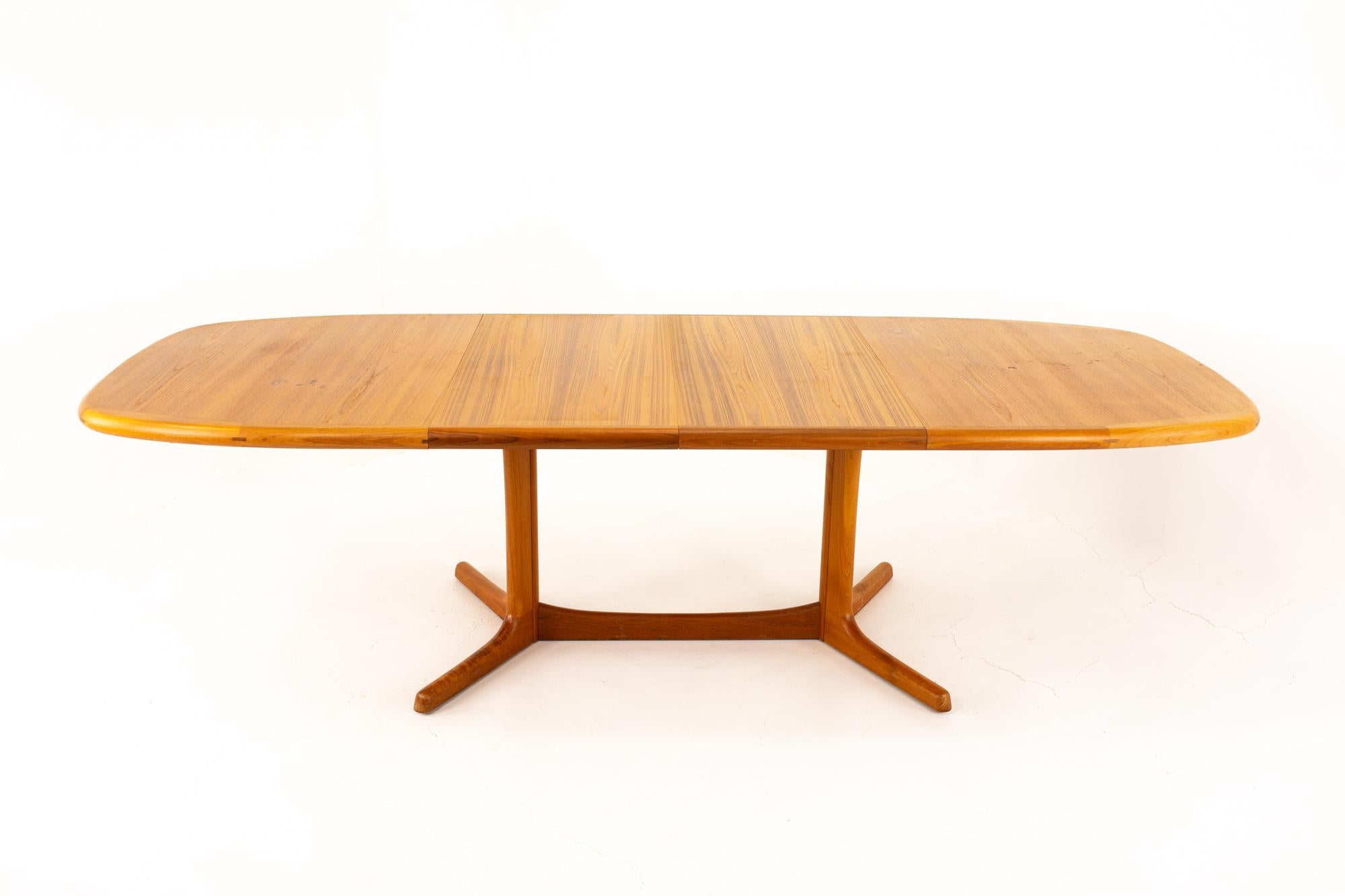 Late 20th Century Dyrlund Mid Century Hidden Leaf Teak Dining Table