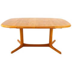 Dyrlund Mid Century Hidden Leaf Teak Dining Table