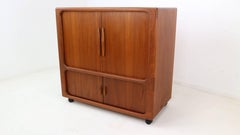 Dyrlund Mid-Century Modern Tambour-Door Credenza, Media Console, 1970s
