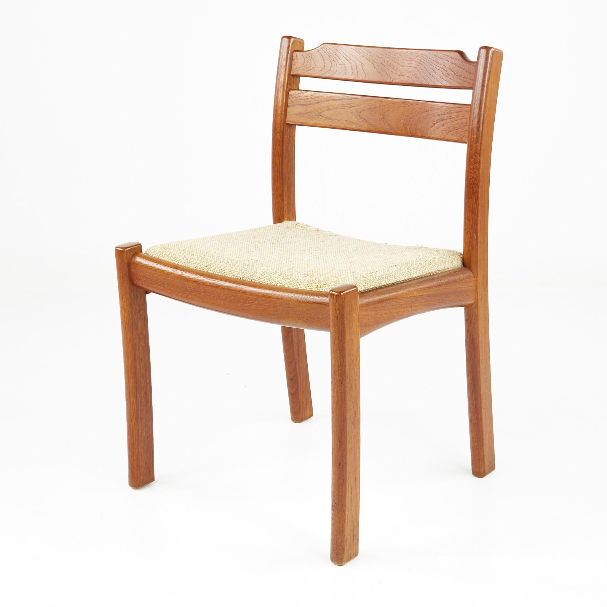 Dyrlund Mid Century Teak Dining Chairs, Set of 8 5