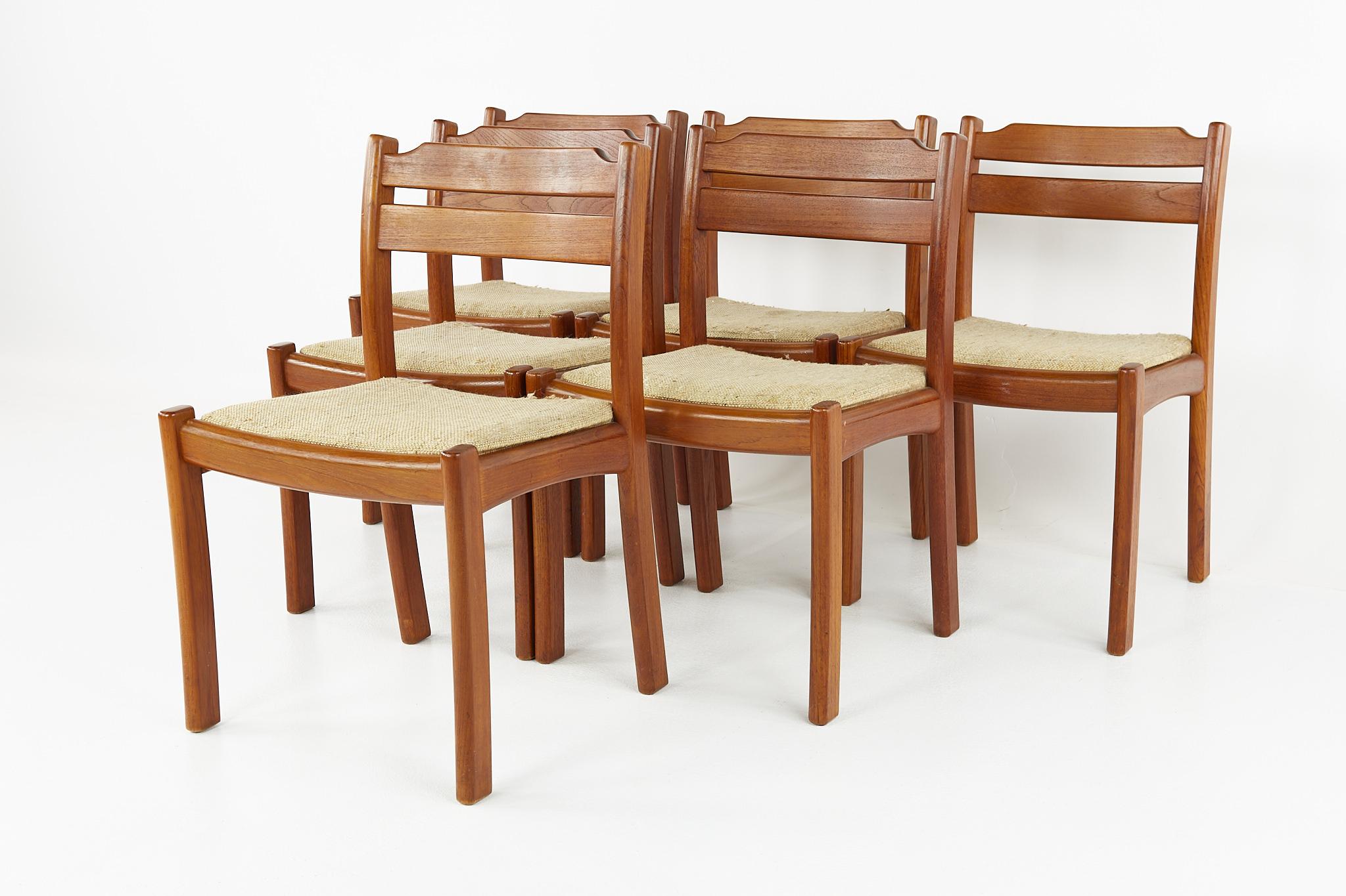 Mid-Century Modern Dyrlund Mid Century Teak Dining Chairs, Set of 8