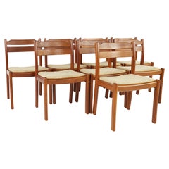 Dyrlund Mid Century Teak Dining Chairs, Set of 8