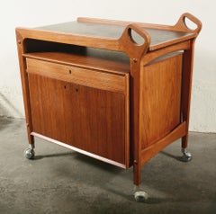 Chariot de bar à abattant en teck Dyrlund Mid Century