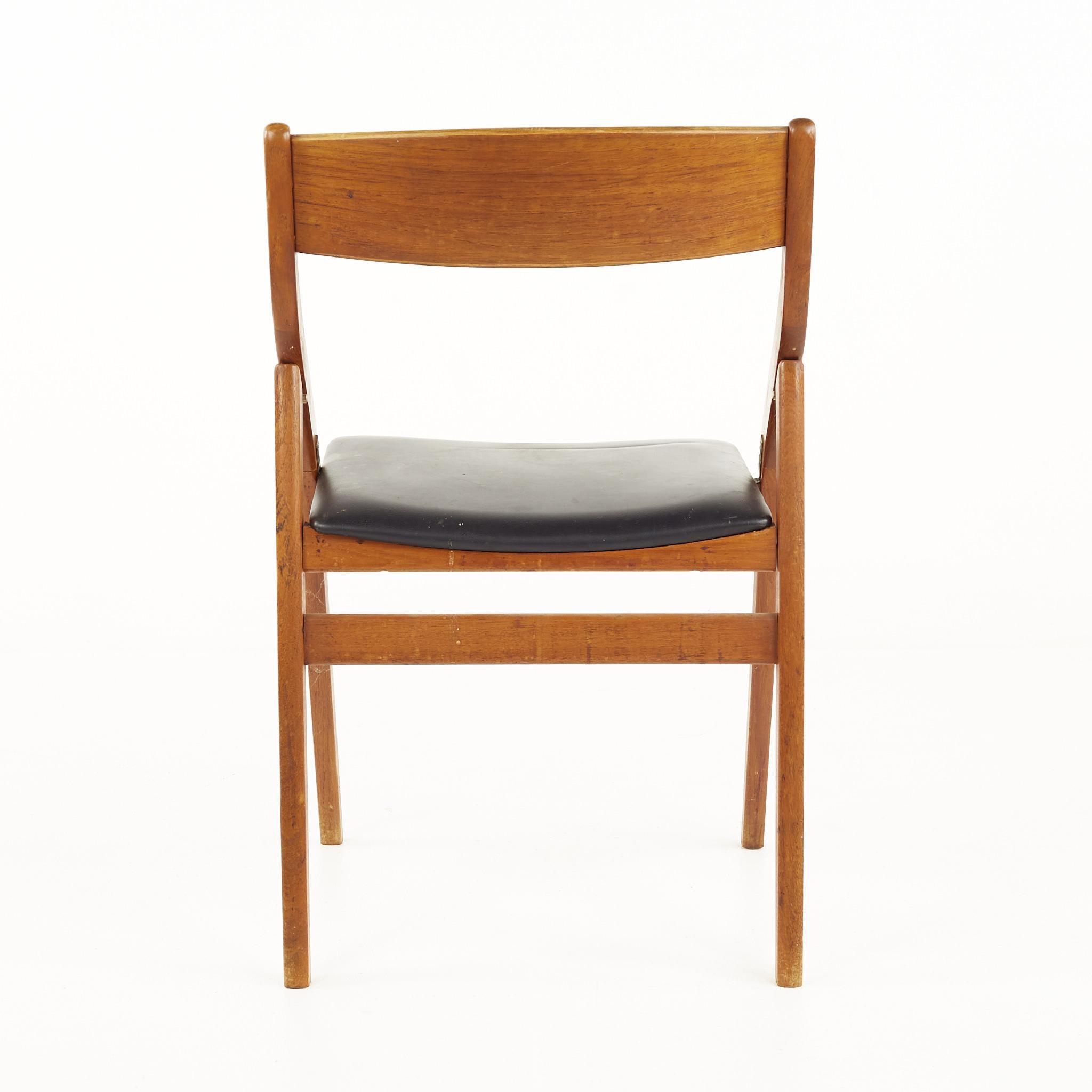 Upholstery Dyrlund Mid Century Teak Folding Chairs - Set of 6
