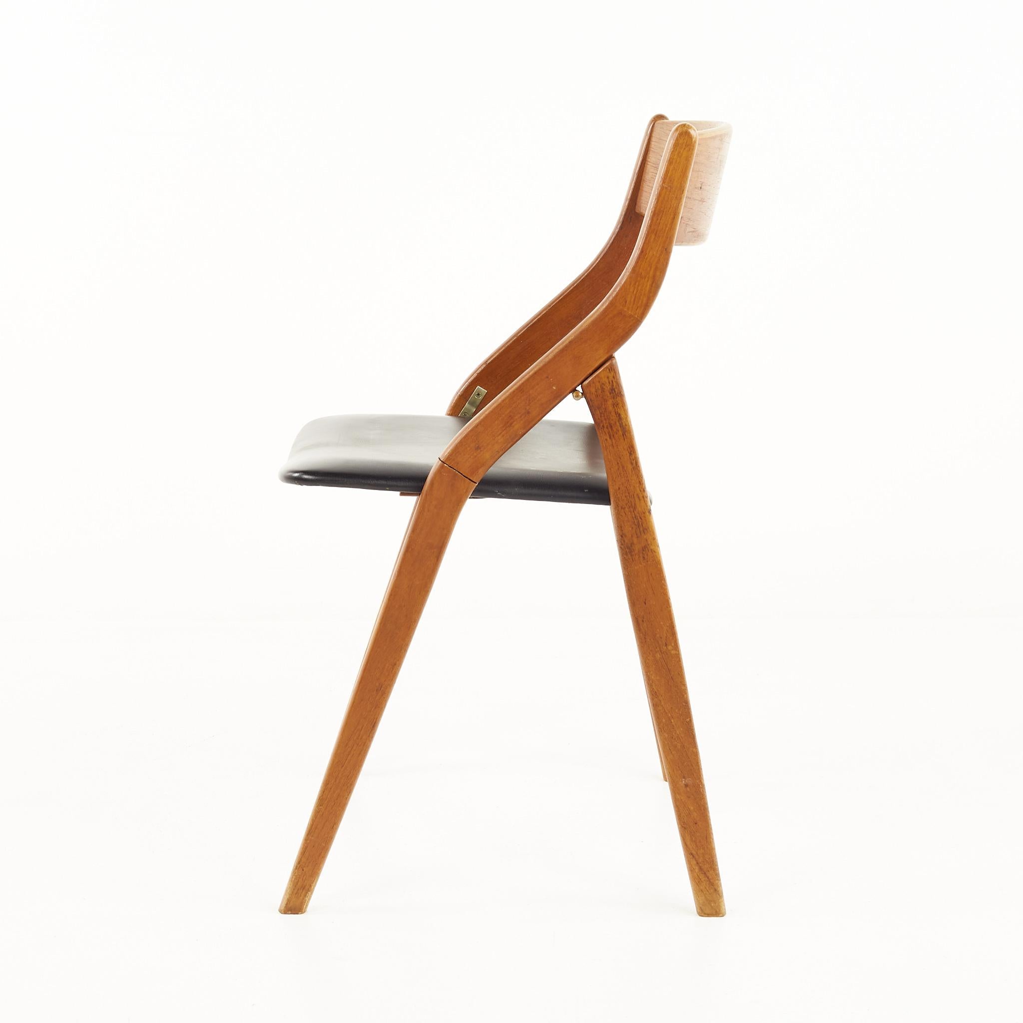 Dyrlund Mid Century Teak Folding Chairs - Set of 6 1
