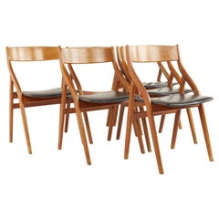 Vintage Dyrlund Mid Century Teak Folding Chairs - Set of 6