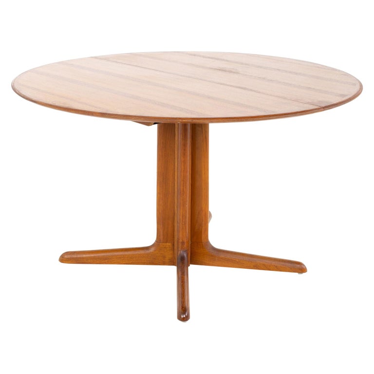 Dyrlund Mid Century Teak Round Dining Table at 1stDibs dyrlund dining table, dyrlund table