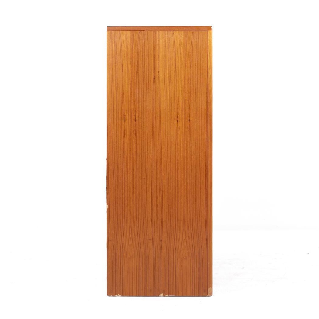 Dyrlund Mid Century Teak Tambour Door Armoire In Good Condition For Sale In Countryside, IL