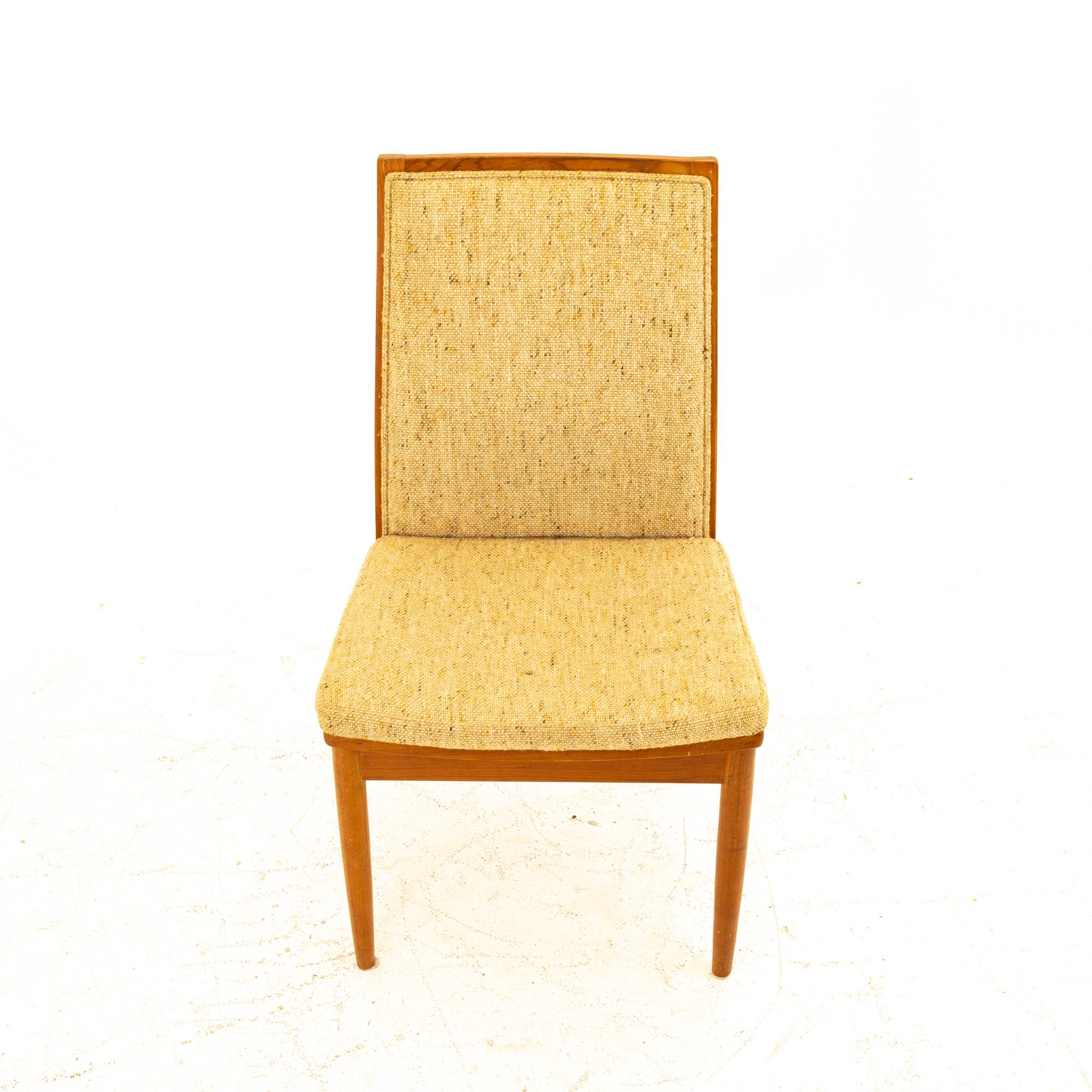 Dyrlund Mid Century Teak Upholstered Dining Chairs, Set of 6 3