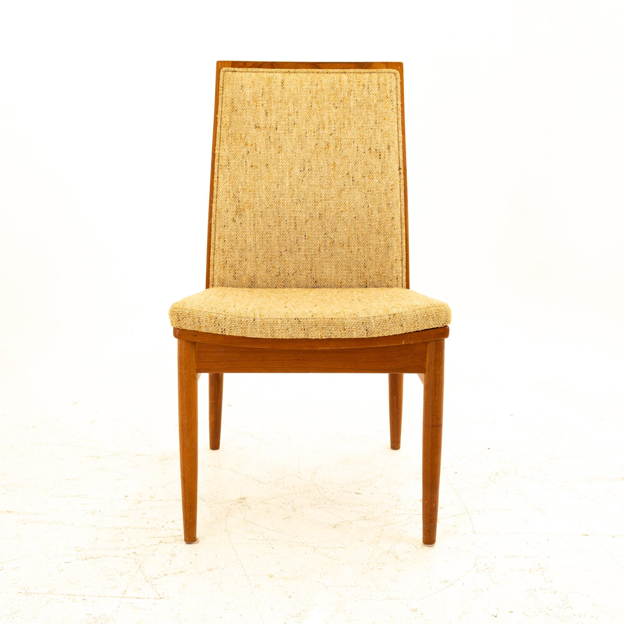 Late 20th Century Dyrlund Mid Century Teak Upholstered Dining Chairs, Set of 6