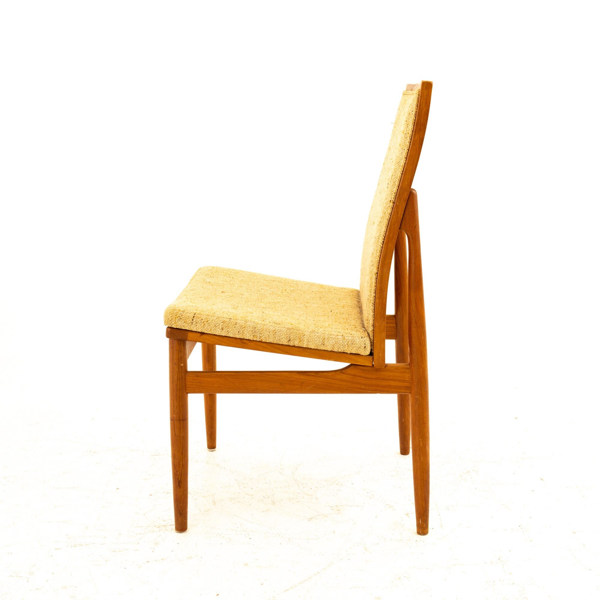 Dyrlund Mid Century Teak Upholstered Dining Chairs, Set of 6 1