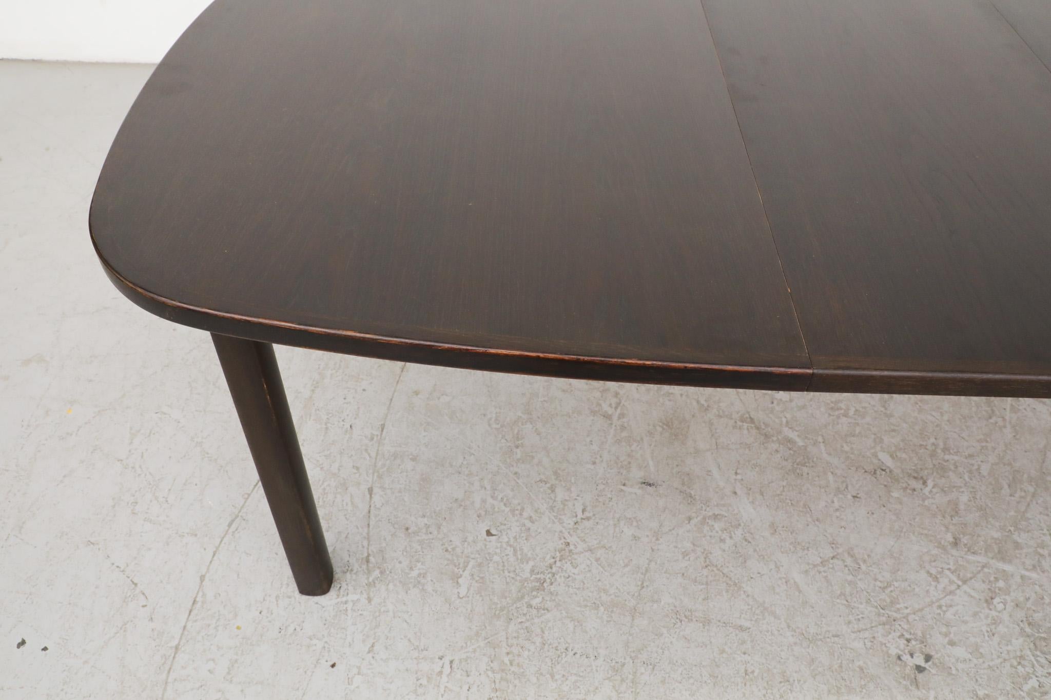 Dyrlund Oval Dark Stained Dining Table with 2 Extension Leaves For Sale 5