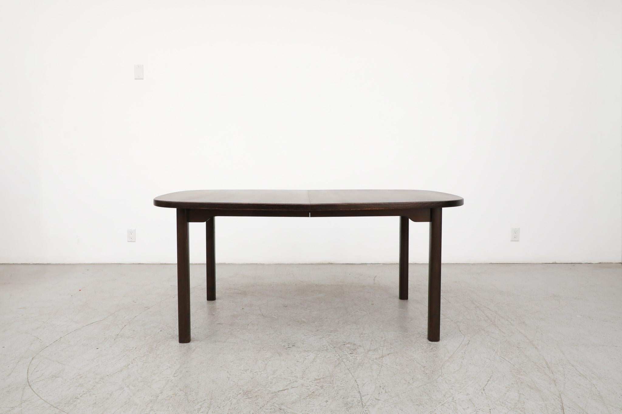 Dyrlund Oval Dark Stained Dining Table with 2 Extension Leaves For Sale 8