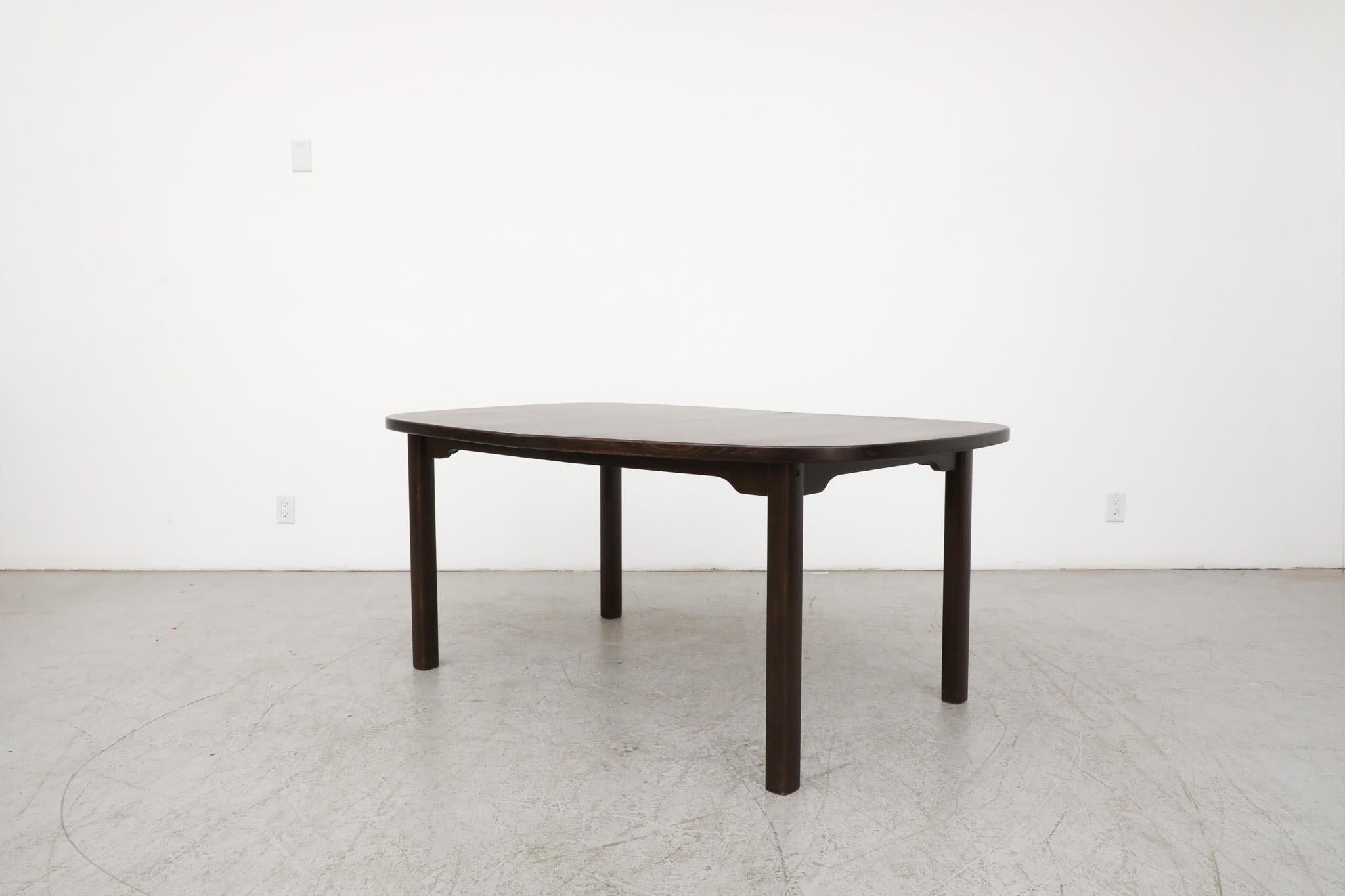 Dyrlund Oval Dark Stained Dining Table with 2 Extension Leaves For Sale 9