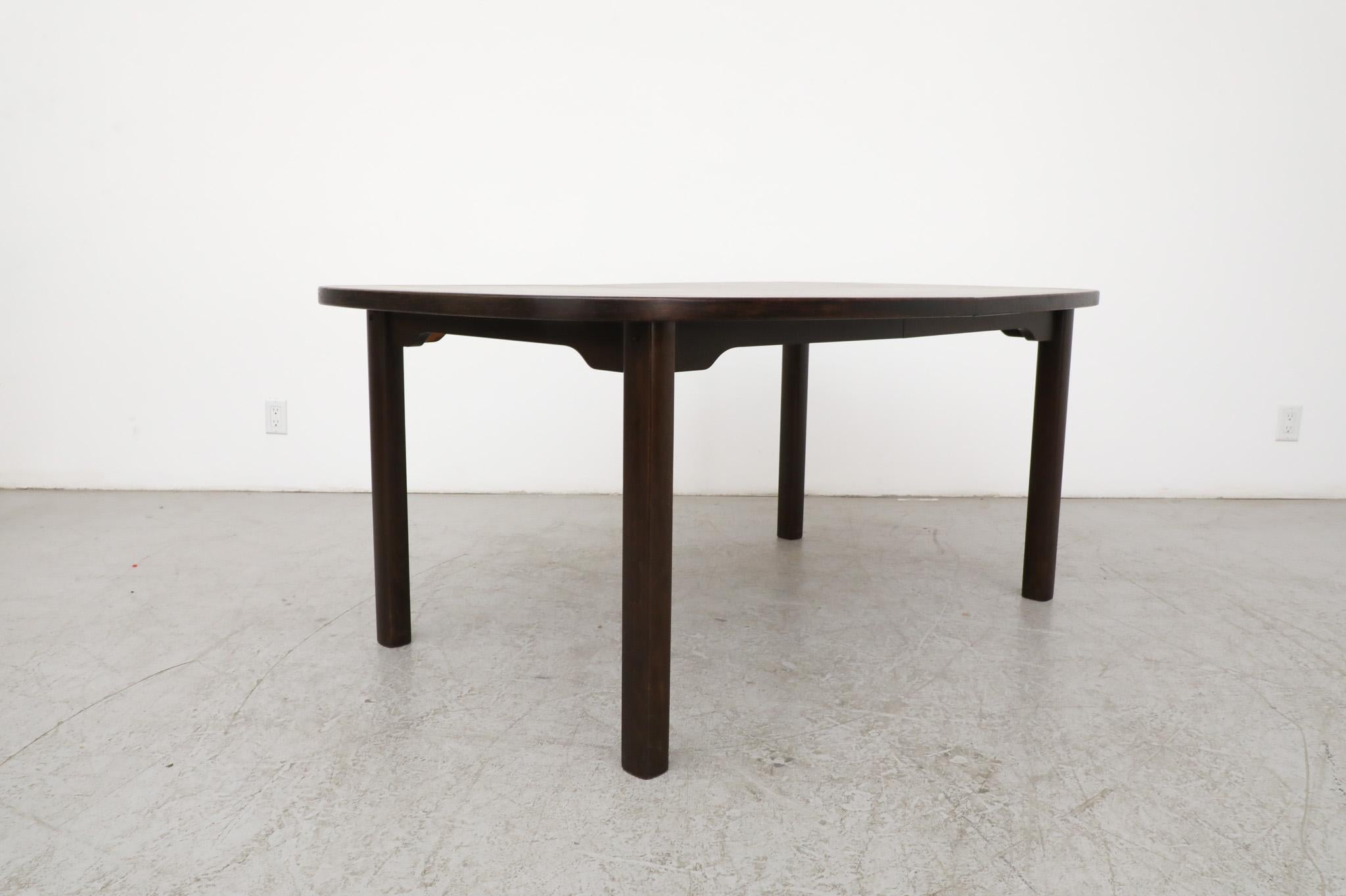 Dyrlund Oval Dark Stained Dining Table with 2 Extension Leaves For Sale 12
