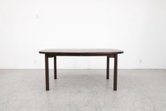 Mid-Century Dyrlund Oval Dark Stained Dining Table with Two Extension Leaves