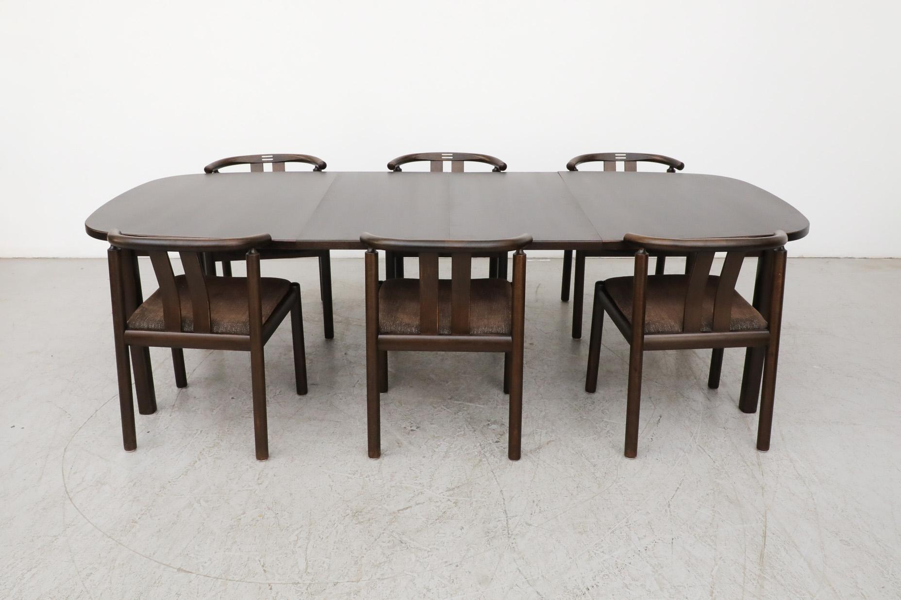 Late 20th Century Dyrlund Oval Dark Stained Dining Table with 2 Extension Leaves For Sale