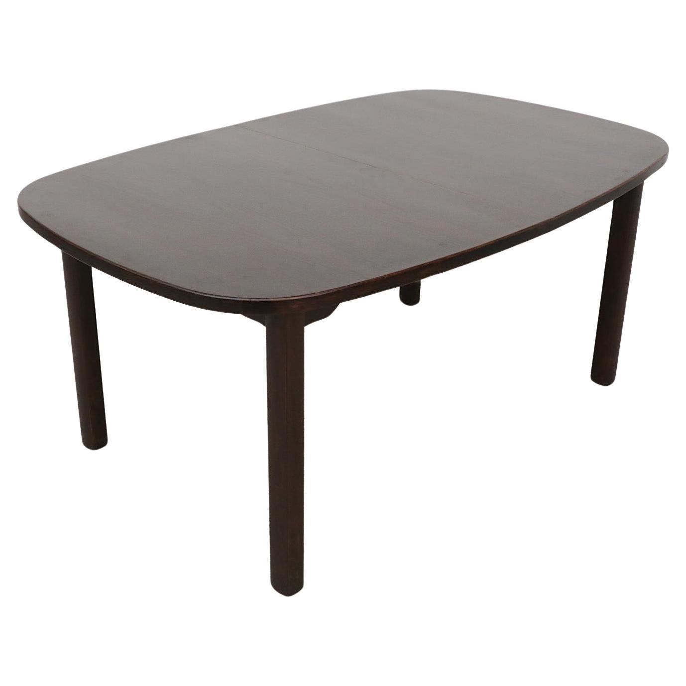 Dyrlund Oval Dark Stained Dining Table with 2 Extension Leaves For Sale