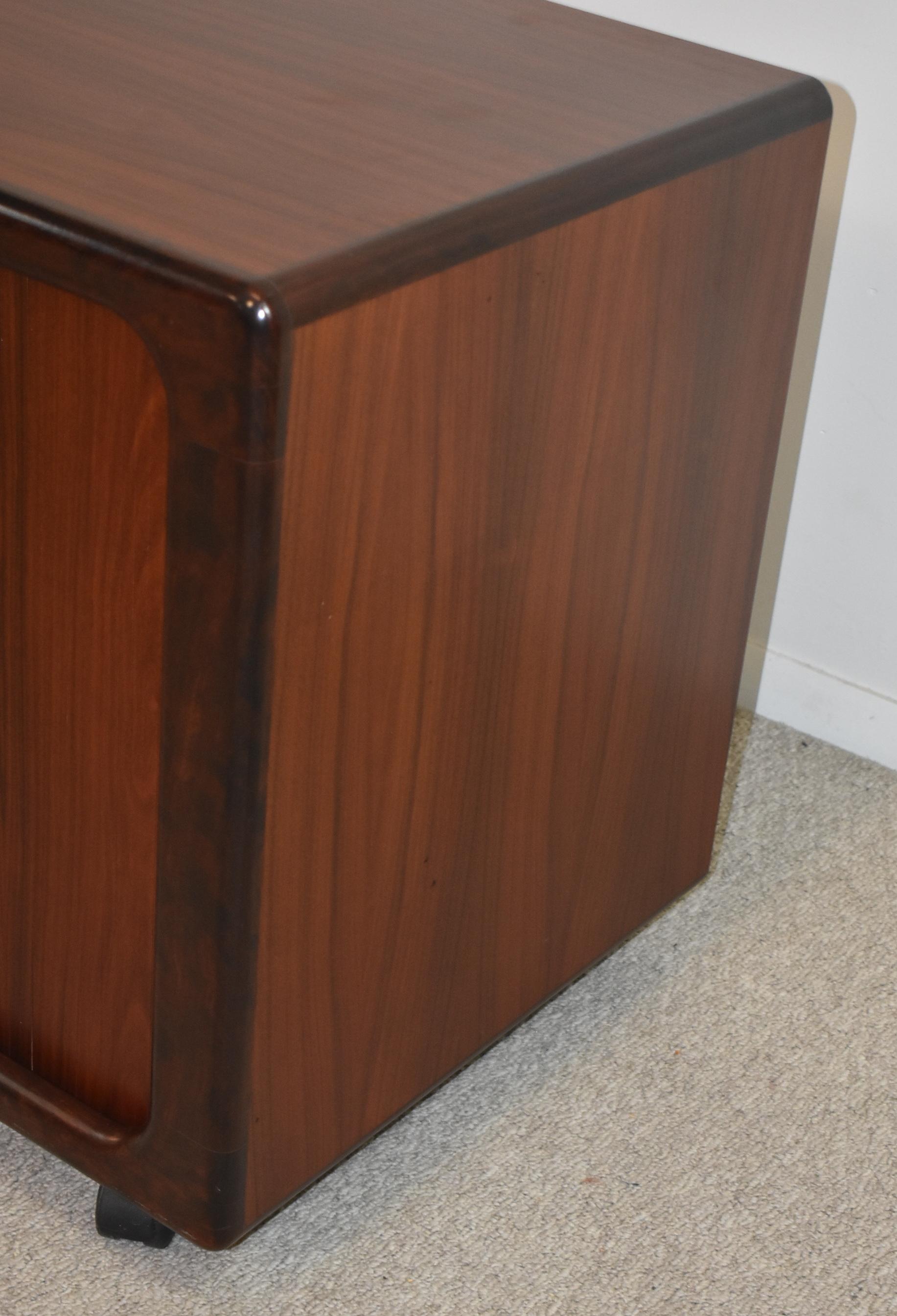 20th Century Dyrlund Rosewood Entertainment Cabinet with Tambour Doors For Sale