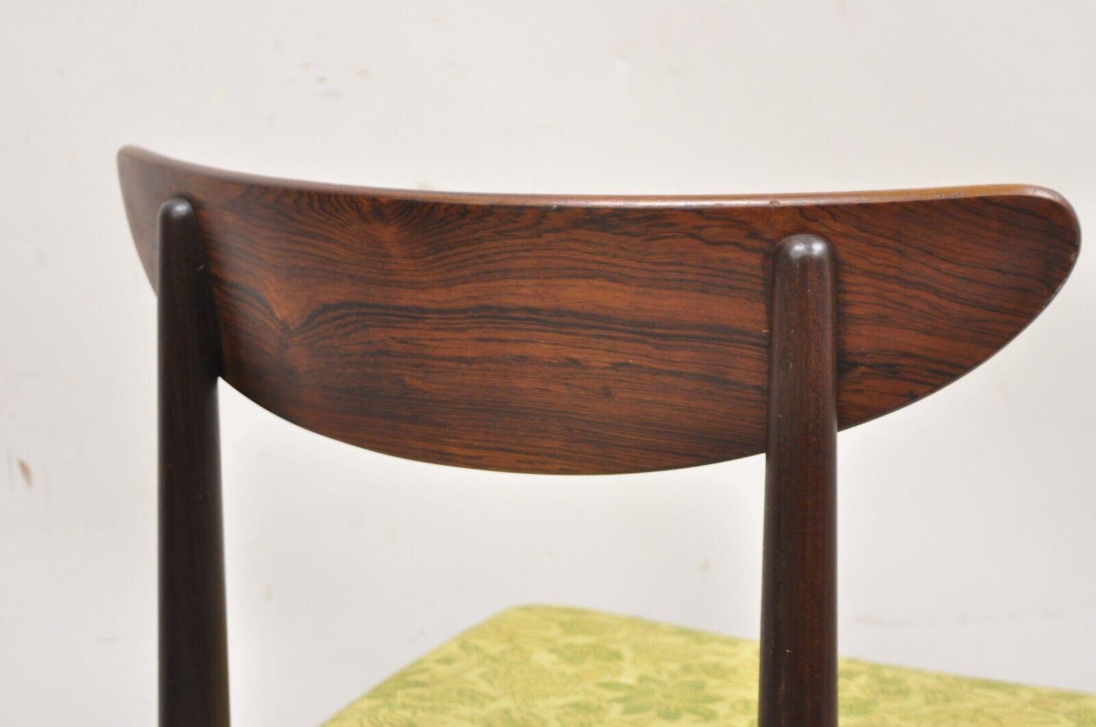 Dyrlund Rosewood Mid Century Danish Modern Curved Back Dining Side Chair For Sale 3