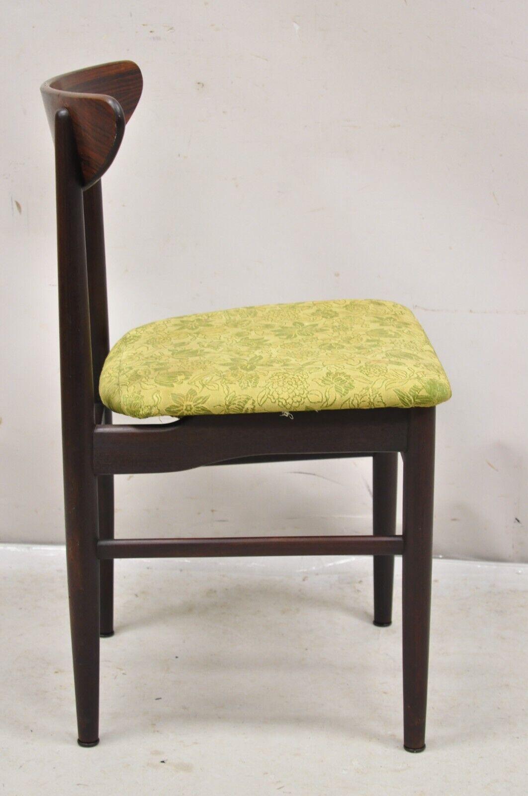 Dyrlund Rosewood Mid Century Danish Modern Curved Back Dining Side Chair (chaise de salle à manger à dossier incurvé) en vente 3