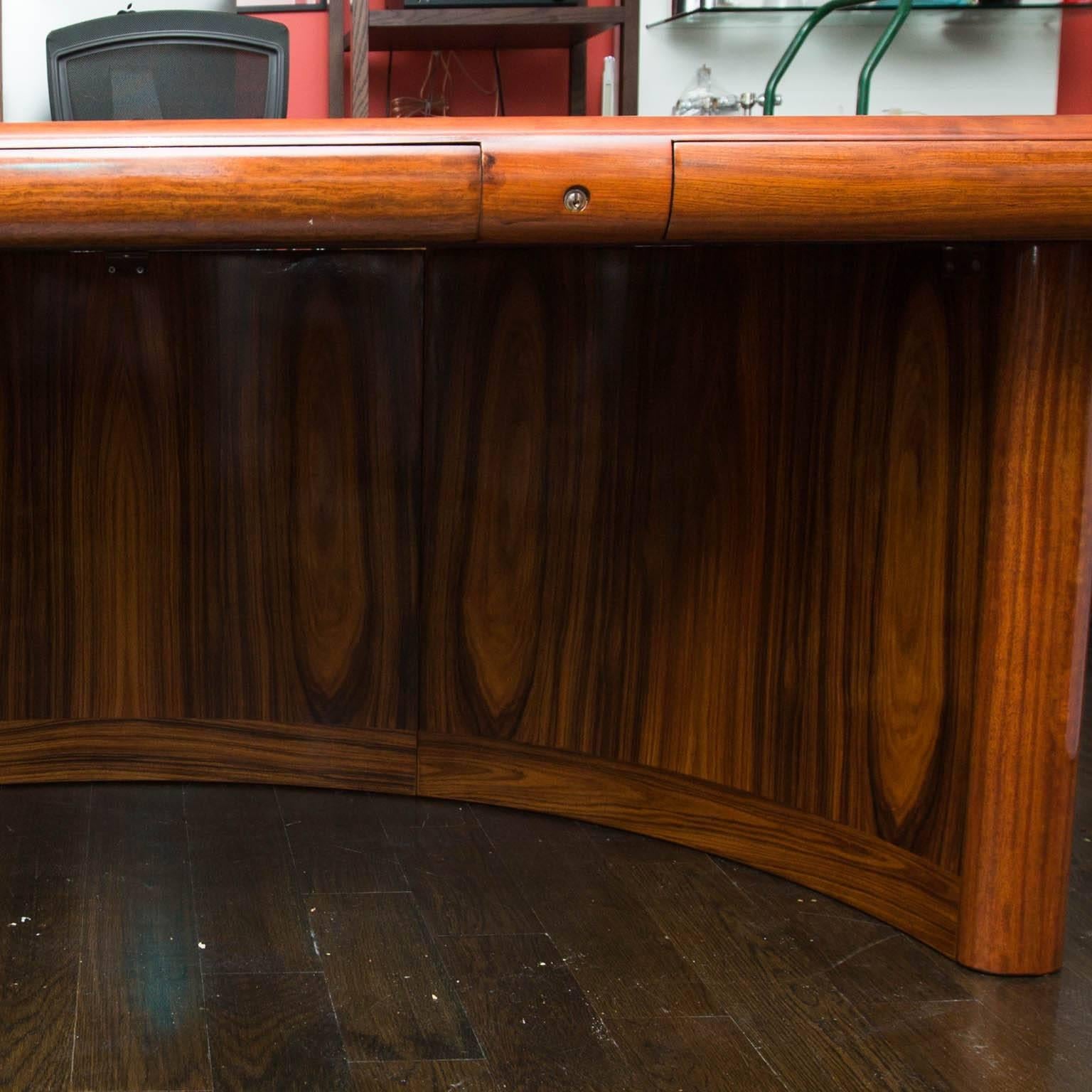 Dyrlund Rosewood Skyline Executive Desk In Good Condition In New London, CT