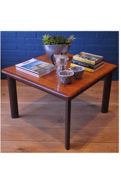 Scandinavian Mid-Century Modern Danish Rosewood & Teak Square Coffee Table
