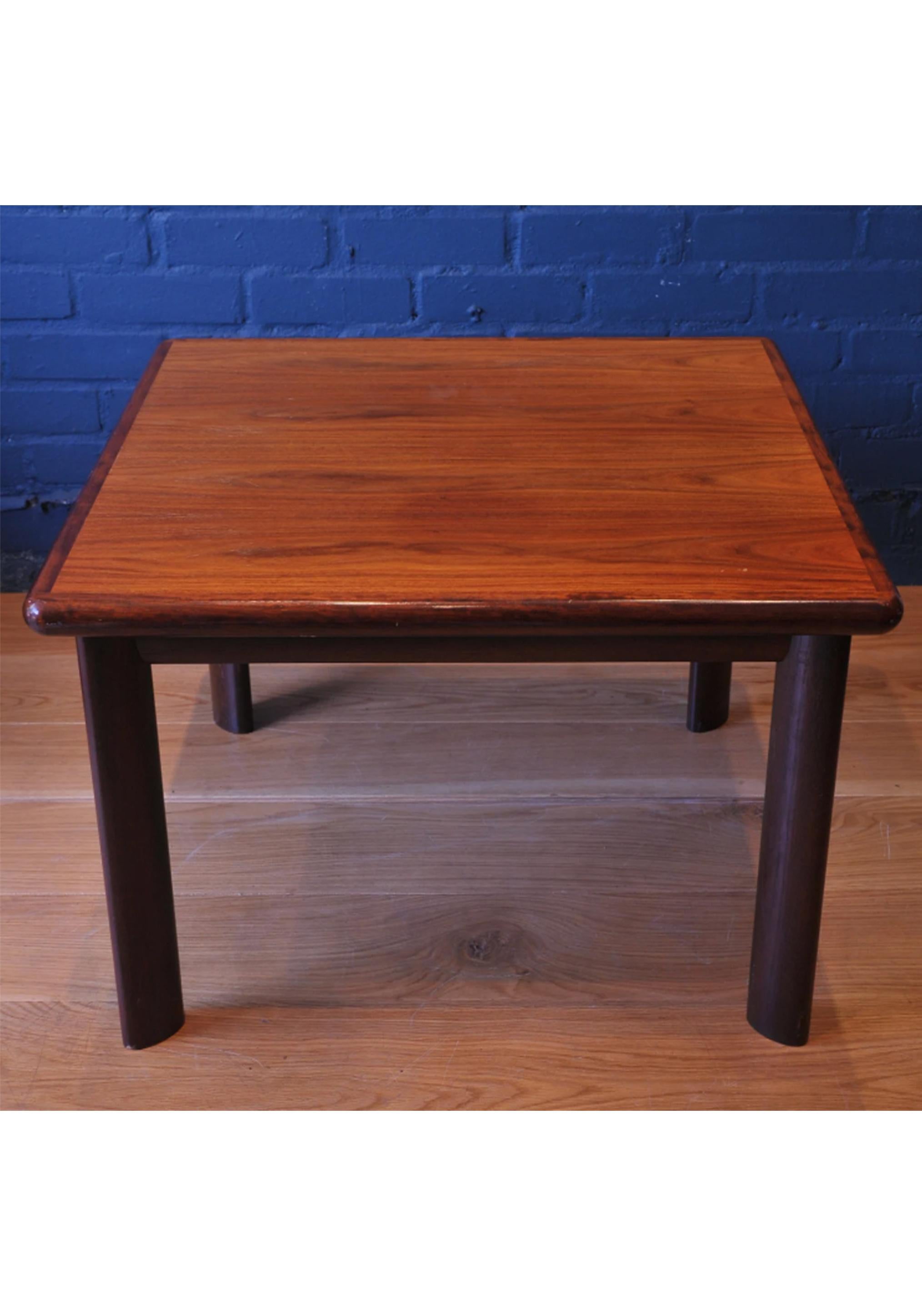 Mid-Century Modern Dyrlund Rosewood & Teak Square Coffee Table Mid Century Made in Denmark 1970s For Sale