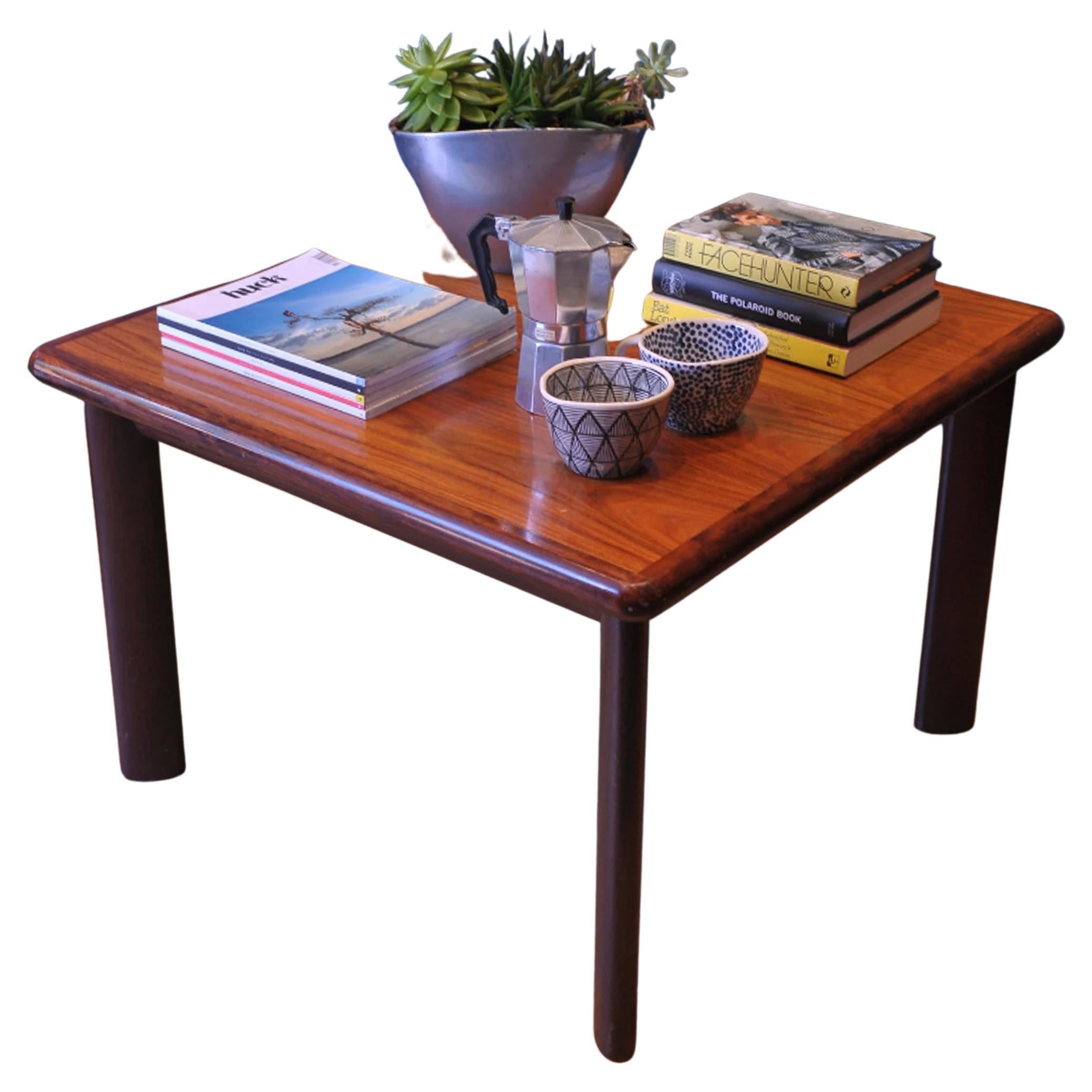 Dyrlund Rosewood & Teak Square Coffee Table Mid Century Made in Denmark 1970s