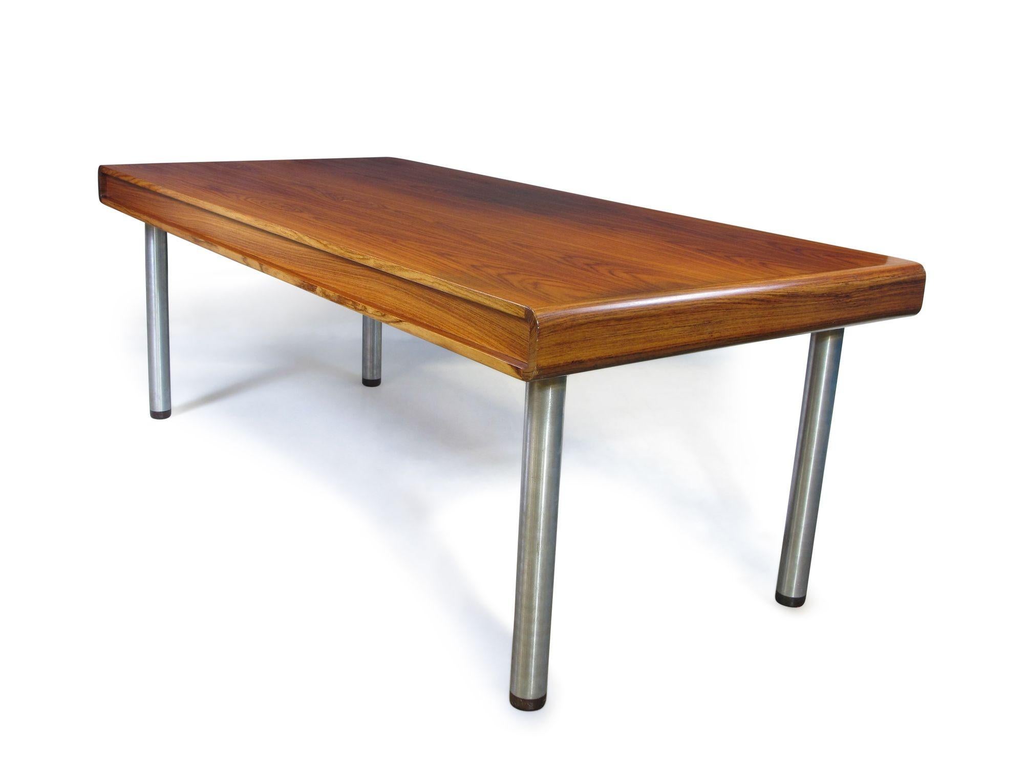 Dyrlund Santos Rosewood Executive Desk with Metal Legs For Sale 4