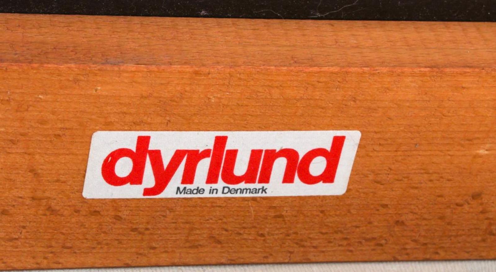 Late 20th Century Dyrlund Scandinavian 3 seat Brown leather sofa with teak frame circa 1980 For Sale