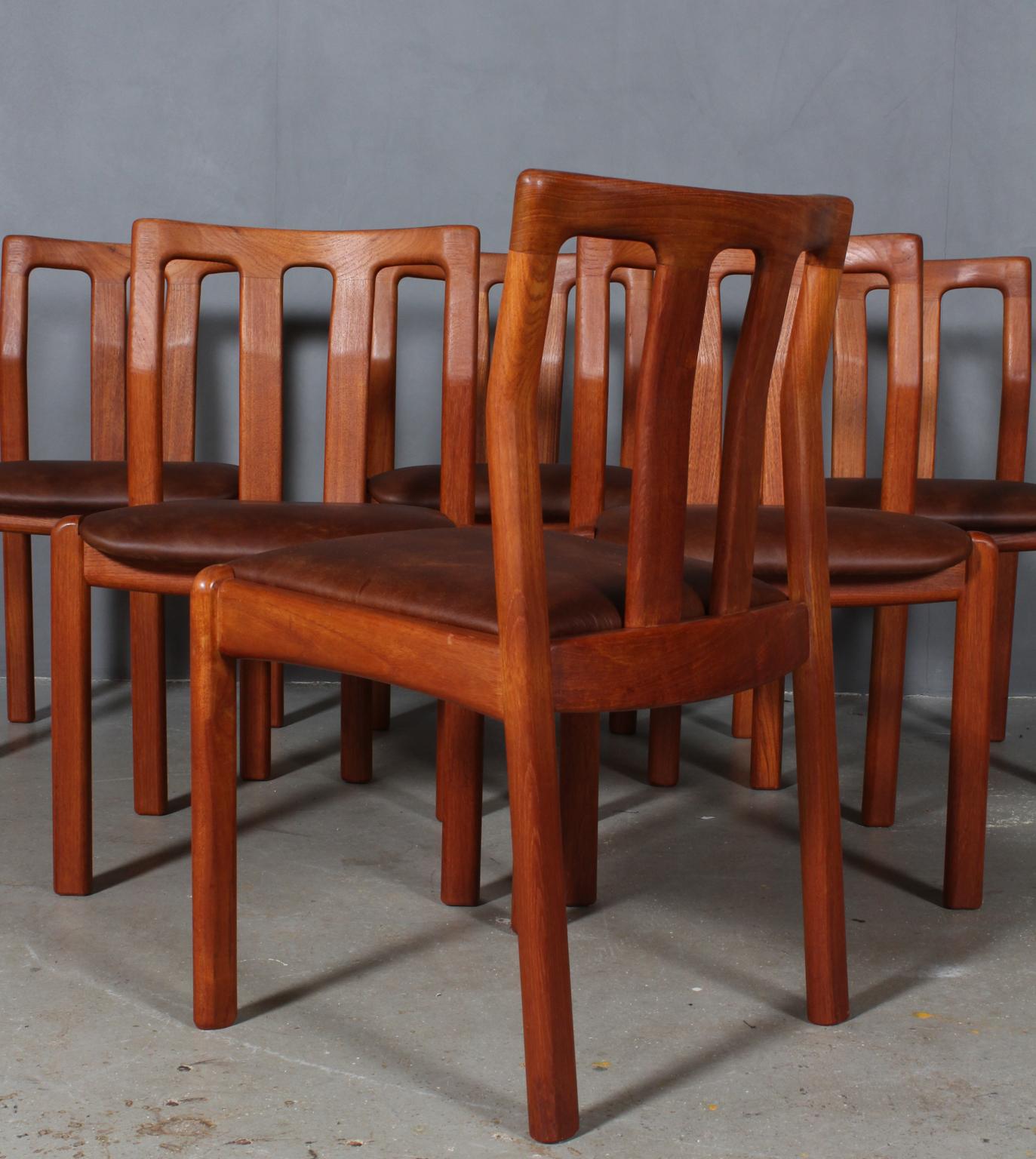 Scandinavian Modern Dyrlund, Set of Six Dining Chairs, Teak