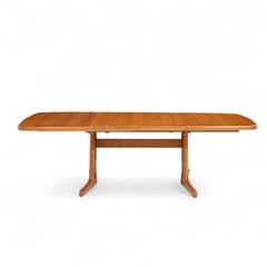 Dyrlund Style MCM Danish Teak Hidden Leaf Expanding Dining Table with 2 Leaves