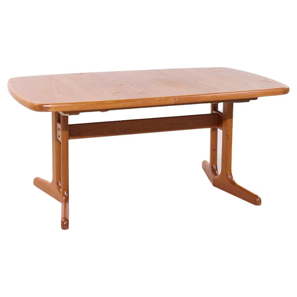 Dyrlund Style MCM Danish Teak Hidden Leaf Expanding Dining Table with 2 Leaves