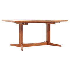 Retro Dyrlund Style Mid Century Danish Teak Expanding Dining Table with 2 Leaves