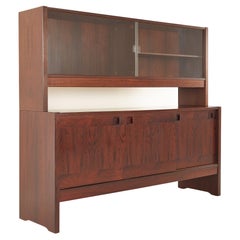 Dyrlund Style Mid Century Rosewood Buffet and Hutch