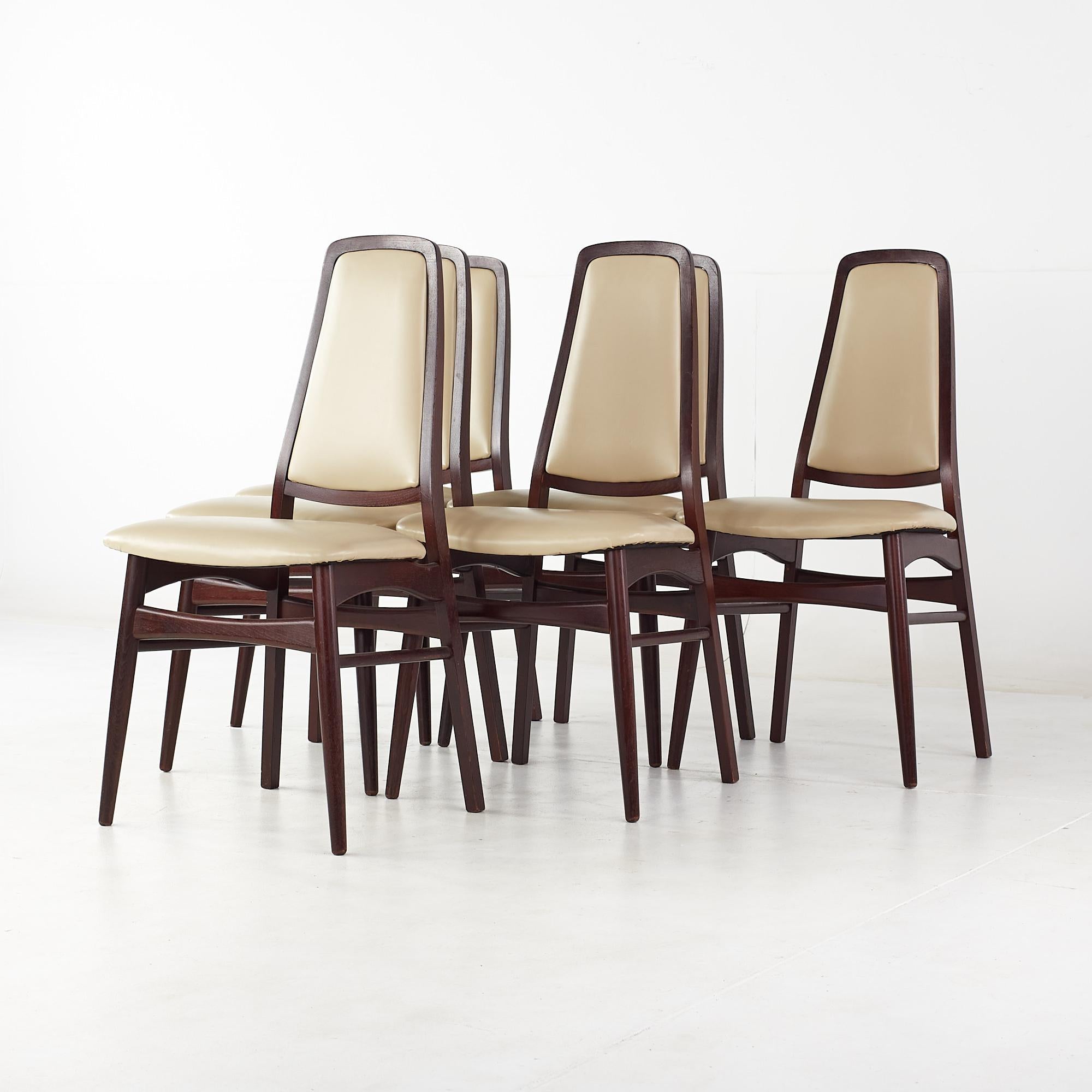Set von 6 Esszimmerstühlen aus Rosenholz im Dyrlund-Stil aus der Mitte des Jahrhunderts (Moderne der Mitte des Jahrhunderts) im Angebot