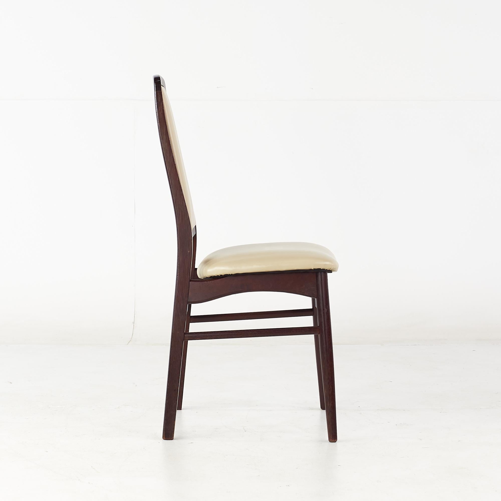 Upholstery Dyrlund Style Mid-Century Rosewood Dining Chairs, Set of 6 For Sale