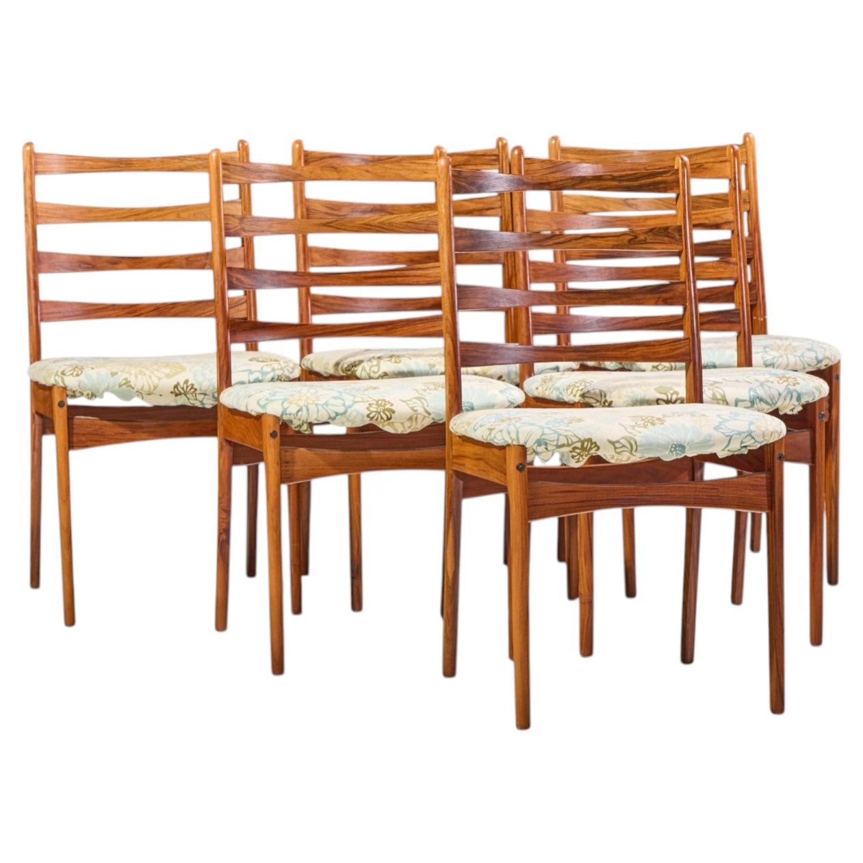 Dyrlund Style Mid Century Rosewood Dining Chairs - Set of 6 For Sale