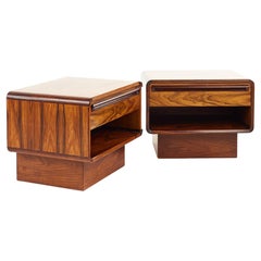 Dyrlund Style Mid Century Rosewood Nightstands, a Pair