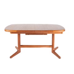 Dyrlund Style Mid Century Teak Hidden Leaf Dining Table