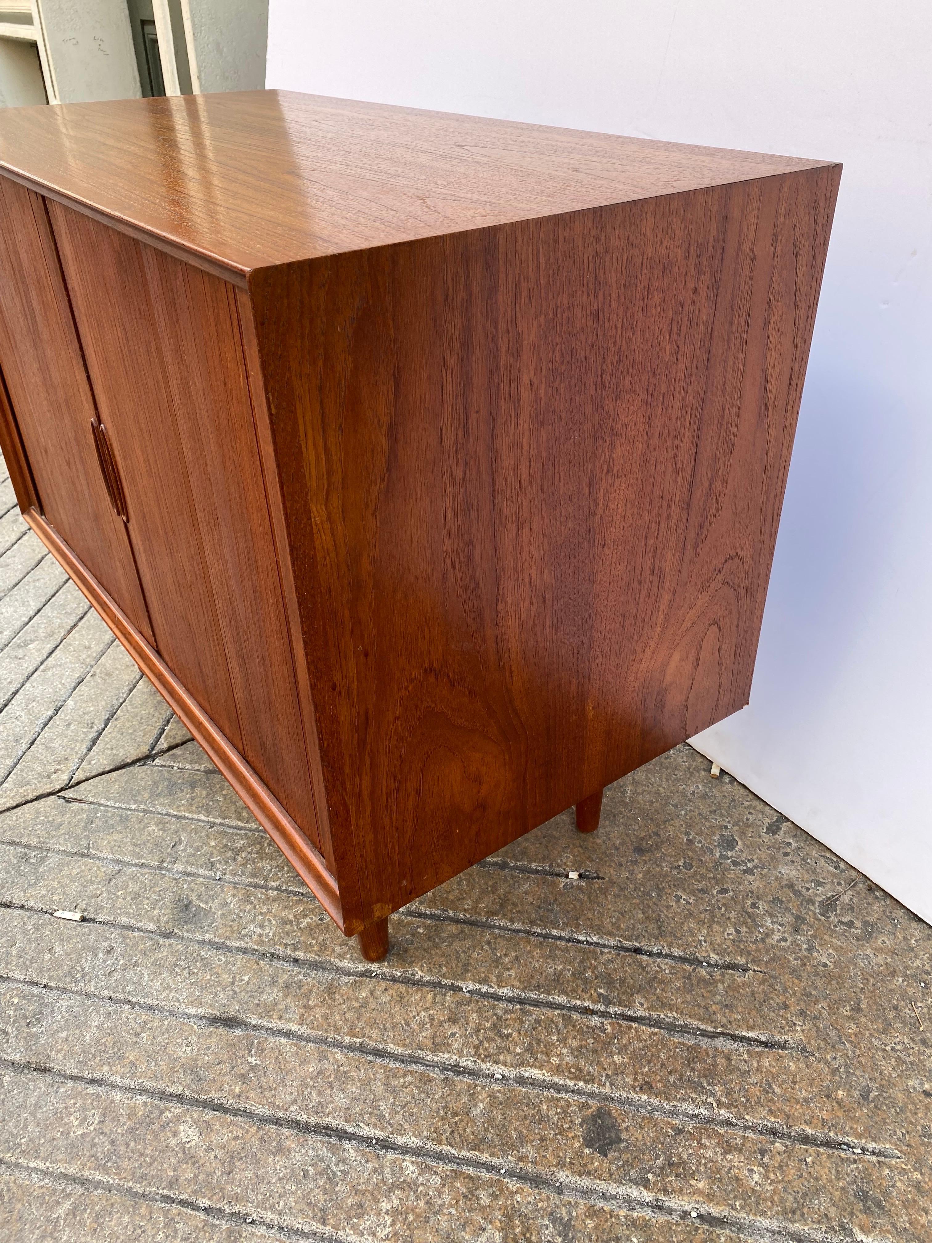 Scandinavian Modern Dyrlund Tambour Door Cabinet