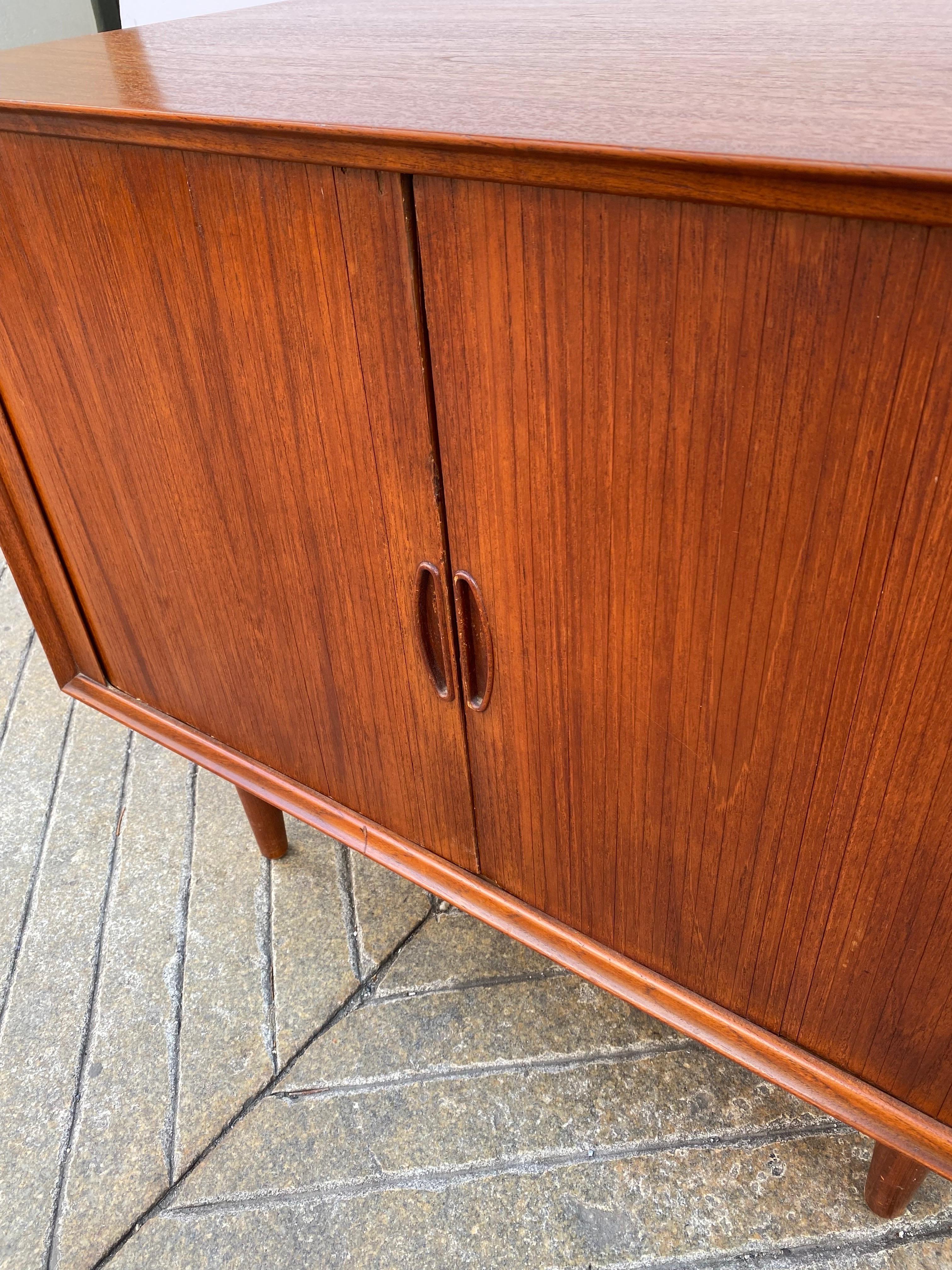 Danish Dyrlund Tambour Door Cabinet