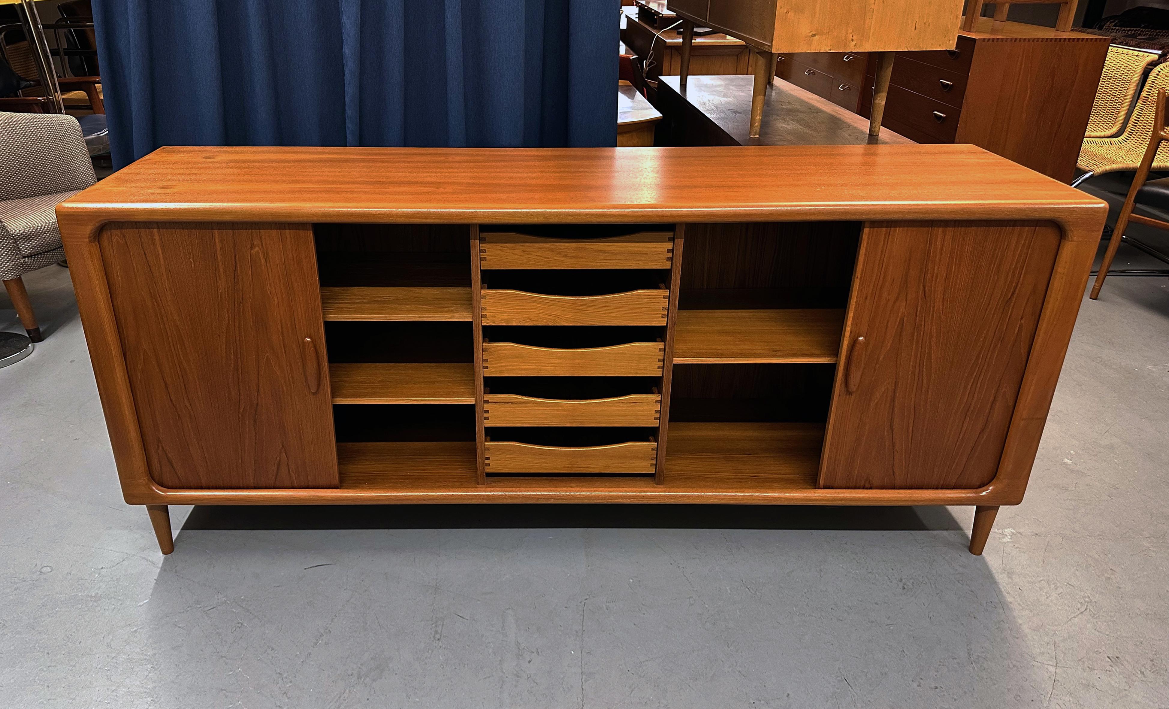 Dyrlund Teak Credenza with Tambour Doors In Good Condition In Littleton, CO