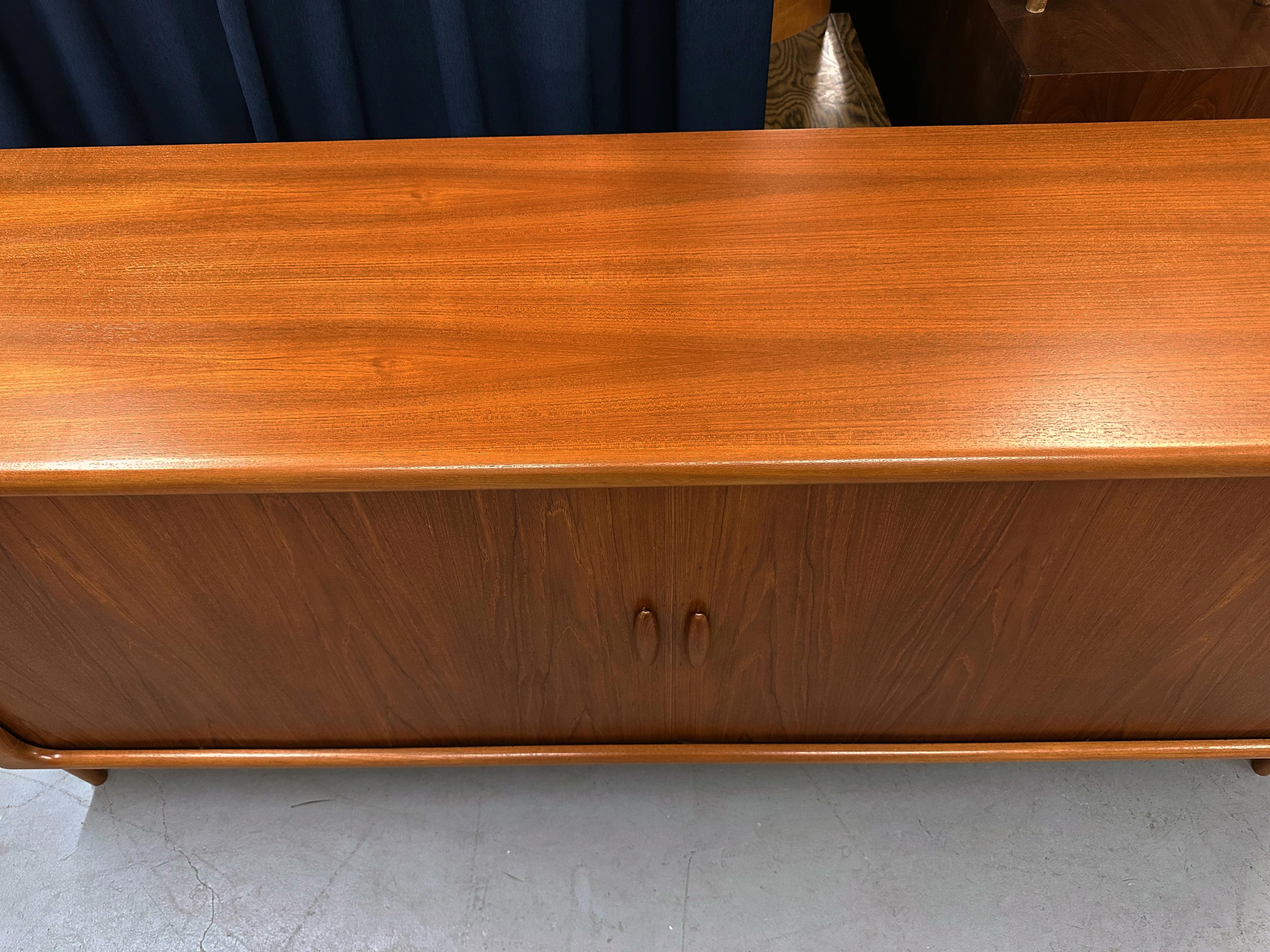 Danish Dyrlund Teak Credenza with Tambour Doors