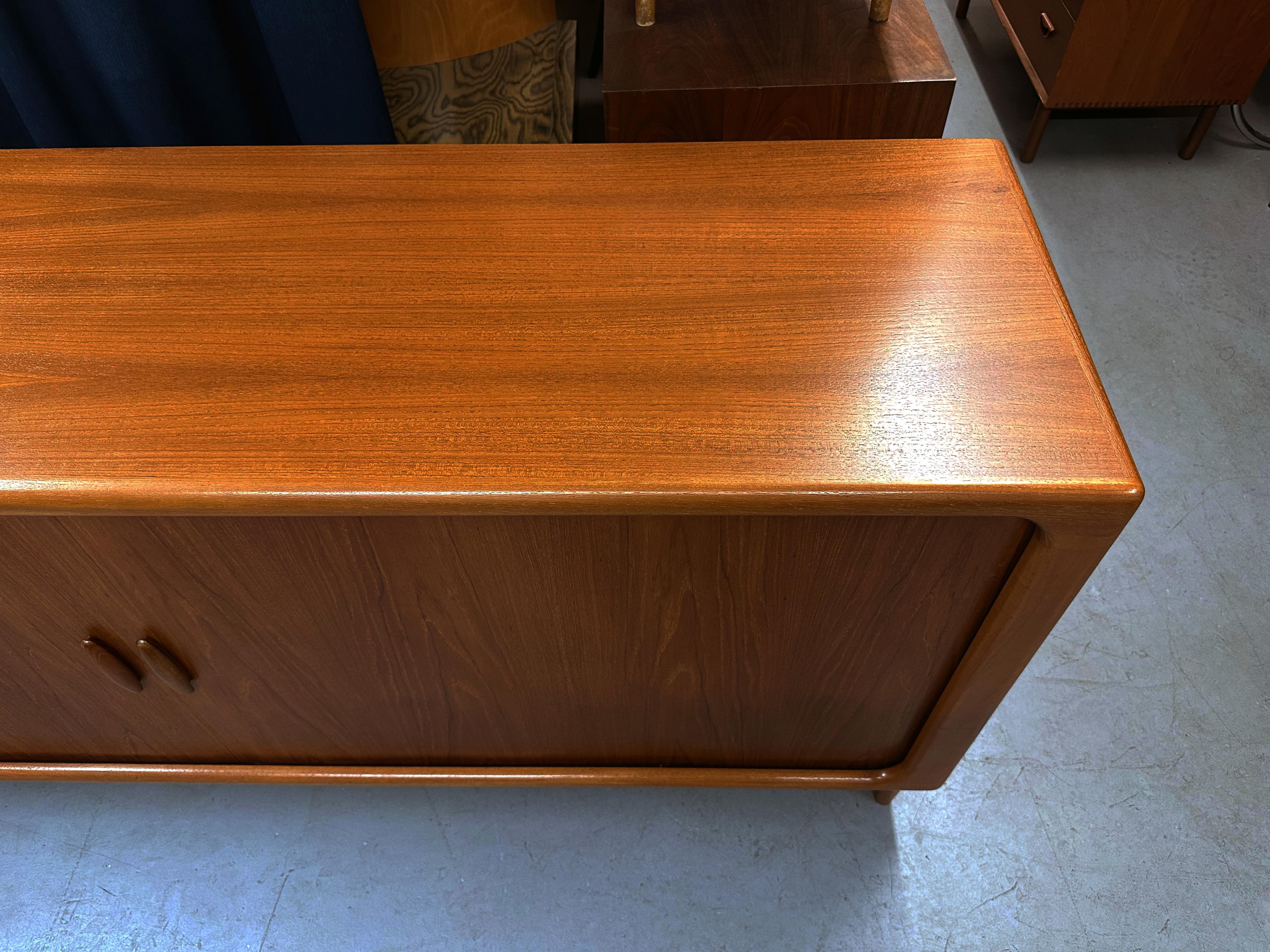 Oiled Dyrlund Teak Credenza with Tambour Doors