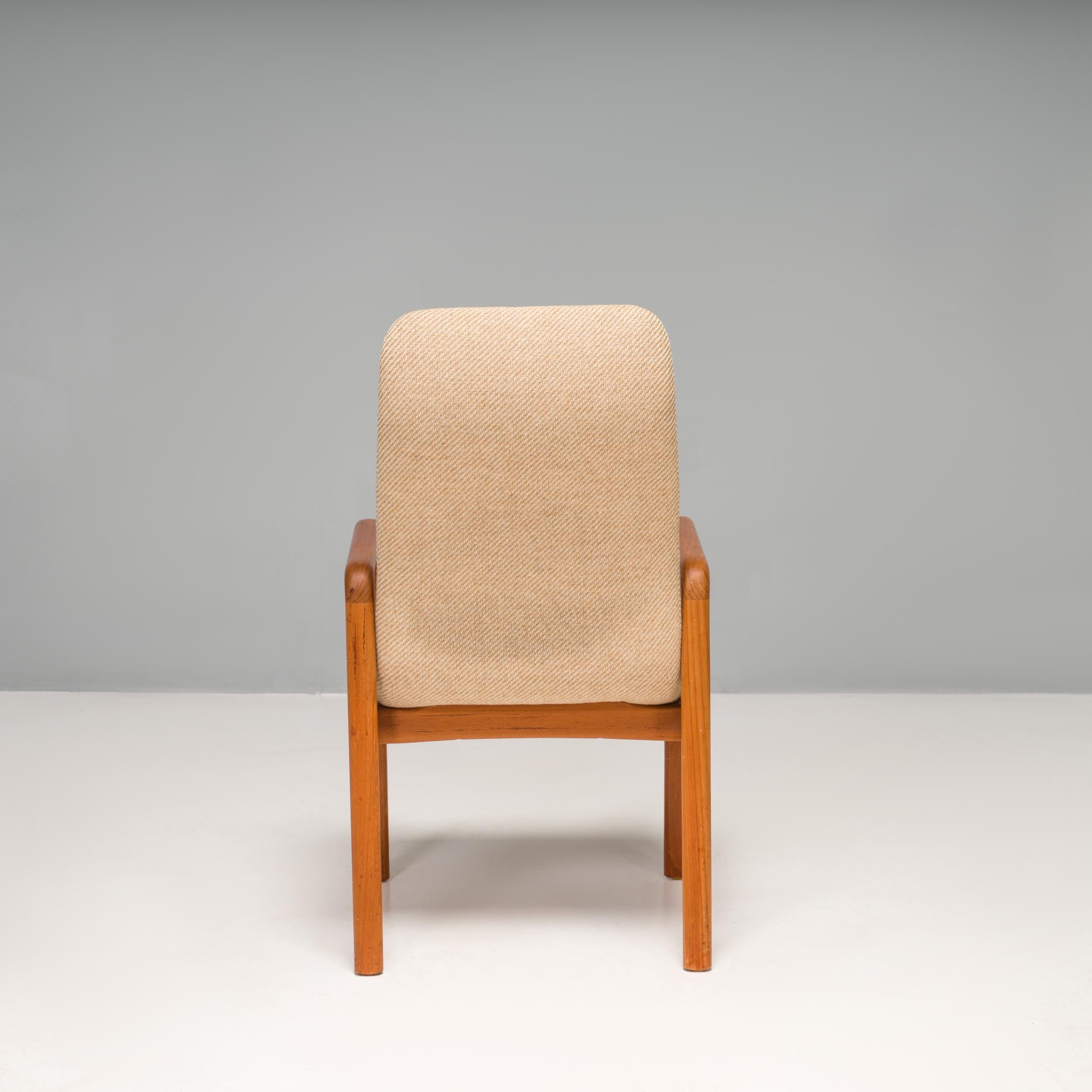 Mid-20th Century Dyrlund Teak & Fabric Dining Chairs, Set of 4 For Sale