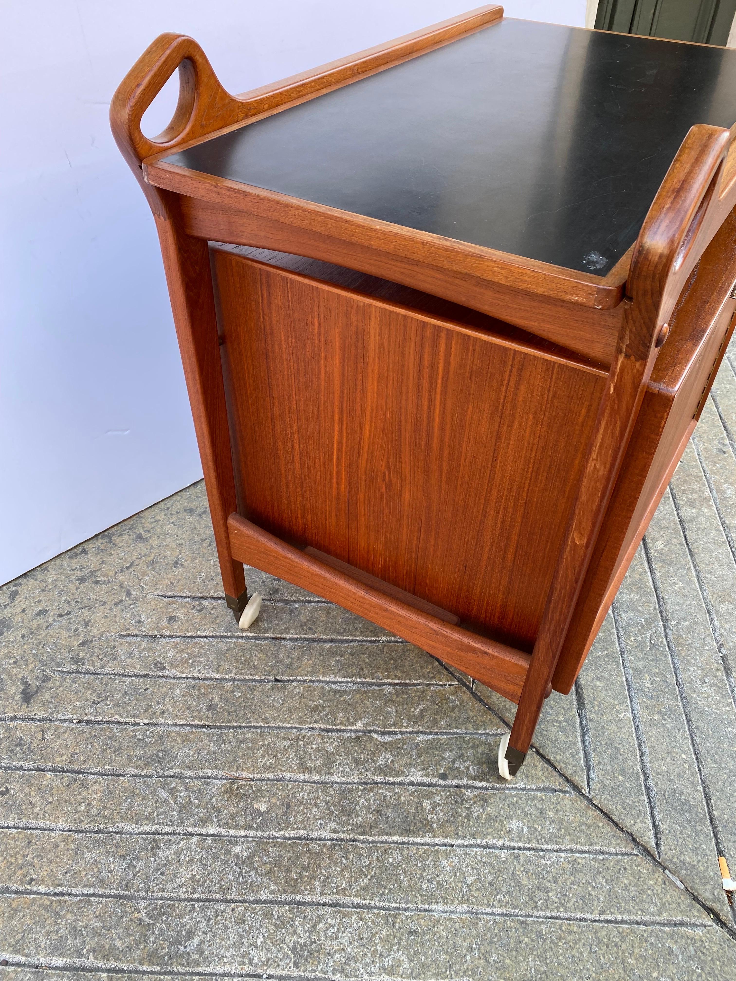 Mid-Century Modern Dyrlund Teak Locking Bar